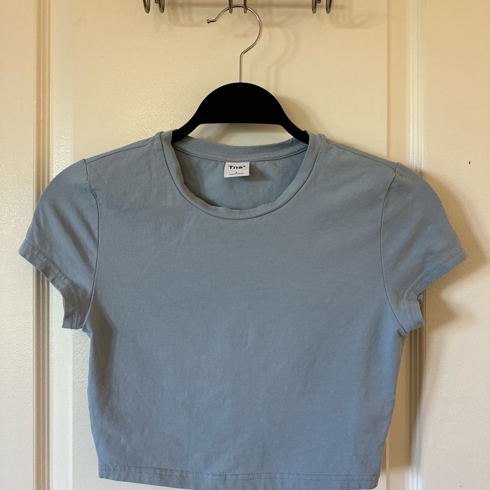 TNA Light Blue Crop Top